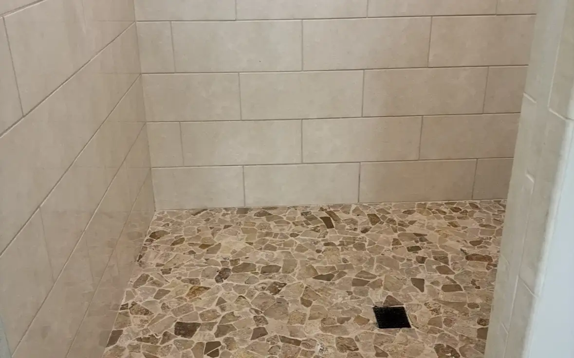 Shower tile and grout after professional cleaning